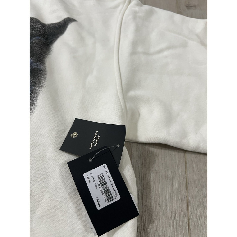 Darc Sport Wolf Club We Are Not The Same Vintage Pierce Hoodie Cream Sz L. - Picture 7 of 8